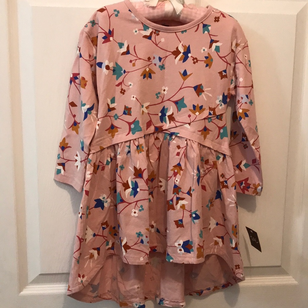 NWT Tea Collection Girls Cotton Long Sleeve Floral Dress Size 3